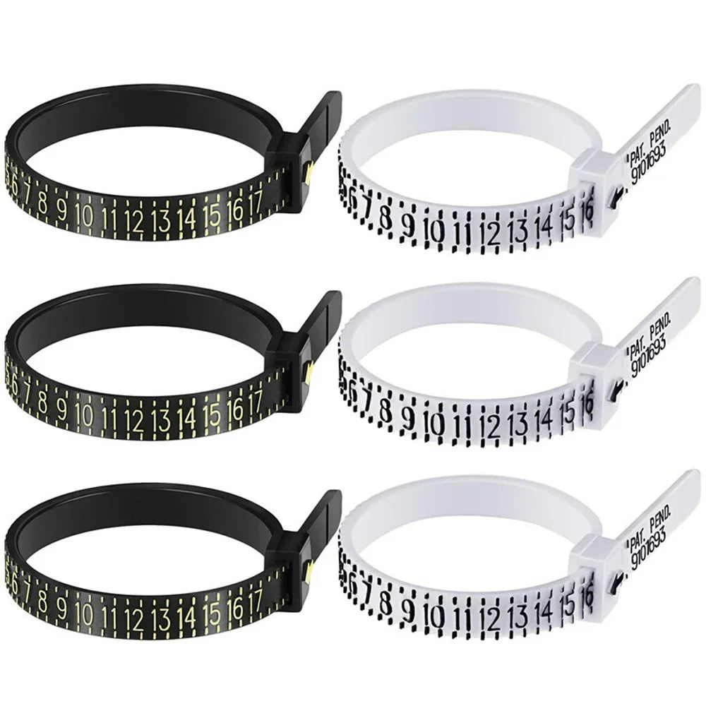 Promotional Custom Logo US/UK/EU Ring Sizer Finger Gauge Measure Ruler Scale Plastic Ring Sizer Jewelry Measuring Tool