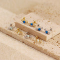 Wholesale Fashion Jewelry 925 Sterling Silver Opal Round Zircon Shape with Ball Piercing Screwbacks Stud Earring Jewelry