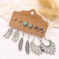 Fashion Alloy Leaf Set Earrings Exaggeration Ethnic Style Dangling Earrings India BOHO Fashion Earrings Jewelry