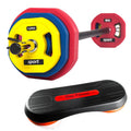 Fitness Professional PU Bumper Barbell 20kg Black Weightlifting Barbell Set With Aerobic Stepper