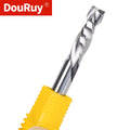 DouRuy Solid Carbide 2 Flute Compression End Mill CNC Router Tool Bit up and Down Sprial Milling Cutter for Wood