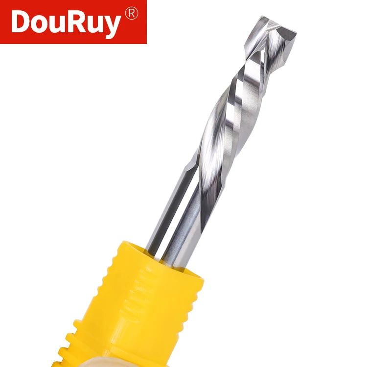 DouRuy Solid Carbide 2 Flute Compression End Mill CNC Router Tool Bit up and Down Sprial Milling Cutter for Wood