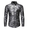 RNSHANGER Men Fashion Buttons up Shirts Shiny Black Sequin Nightclub Shirt Streetwear Slim Party Wedding Glitter Men Dress Shirt