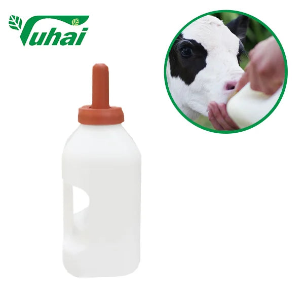 2 Pints 1.14 Liters Animal Plastic Feeding Bottle Milk Bottle for Cow /calf/sheep with Handle