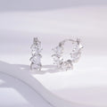 Wholesale Earrings Jewelry Rhodium Plated Cubic Zirconia Round Heart Huggie 925 Sterling Silver Fine Jewelry Earrings