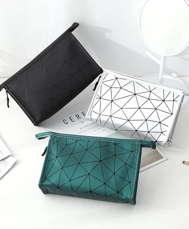 Factory Custom Wholesale Women's Grid Models Style Canvas Zipper Bags Large Capacity Makeup & Handbags