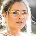 Classic Anti-blue Light Full Rim Square Metal Unisex Comfortable Prescription Eyeglasses for Women & Female Adults