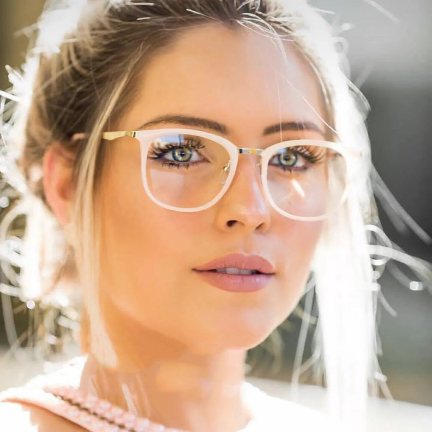Classic Anti-blue Light Full Rim Square Metal Unisex Comfortable Prescription Eyeglasses for Women & Female Adults