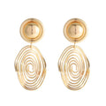 2023 New Arrivals  Irregular Circle Mosquito Coil Hand Wound Vintage Exaggerated Earrings Creative Design Oval Gold Earrings
