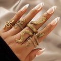 YGR18643 Wholesale Vintage Snake Finger Rings Set Women Alloy Snake Rings Set