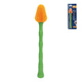 360 Degree Dog Tooth Brushing Soft Silicone Bristles Pet Toothbrush Ergonomic Bamboo Handle Teeth Cleaning Brushes