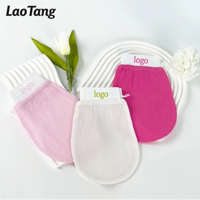 Wholesale Private Label Body Deep Cleaning Dead Skin 100% Viscose Exfoliating Gloves