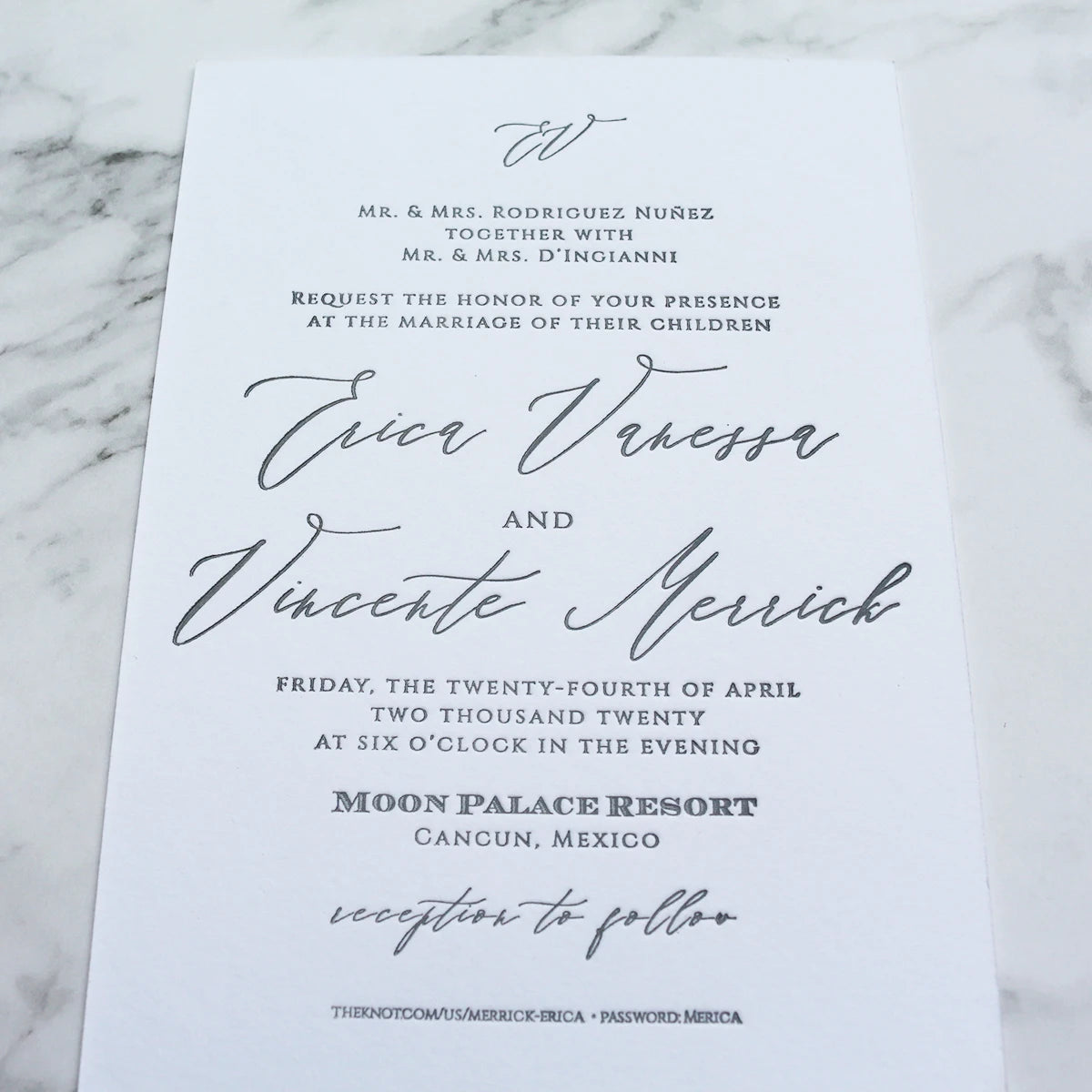 Modern Minimalist Cotton Handmade Paper Black Letterpress Invitations Custom Wedding Invitation Cards