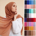 Hot 86 Colors Wholesale High Quality Islamic Shawl Soft Plain Georgette Muslim Women Hijabs Headscarf Bubble Chiffon Hijab Scarf