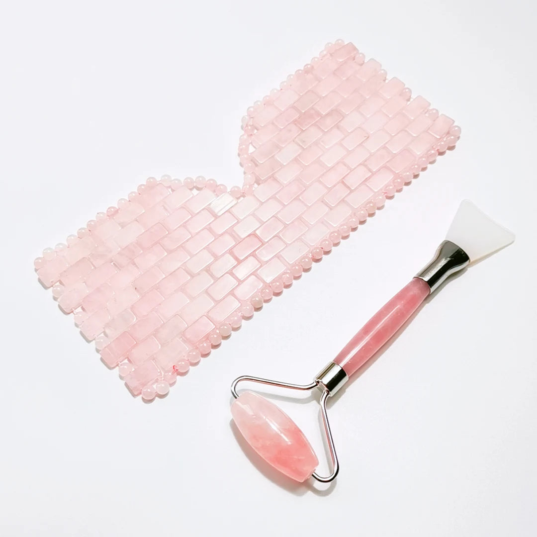 DIY 2Pcs/Set Small Rose Quartz Cooling Or Heating Eye Mask Pads For SPA Massage