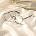 Dependableperformance Excellent Quality Women Eyewear Titanium Retro Round Frame Glasses Frame Carved Patterns with Myopia Lens