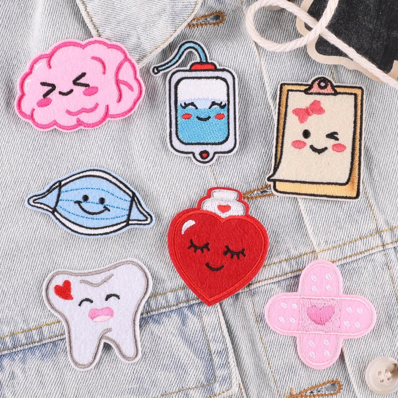 Iron-On Embroidered Anime Doctor Nurse Patches In-Stock for Hat Use