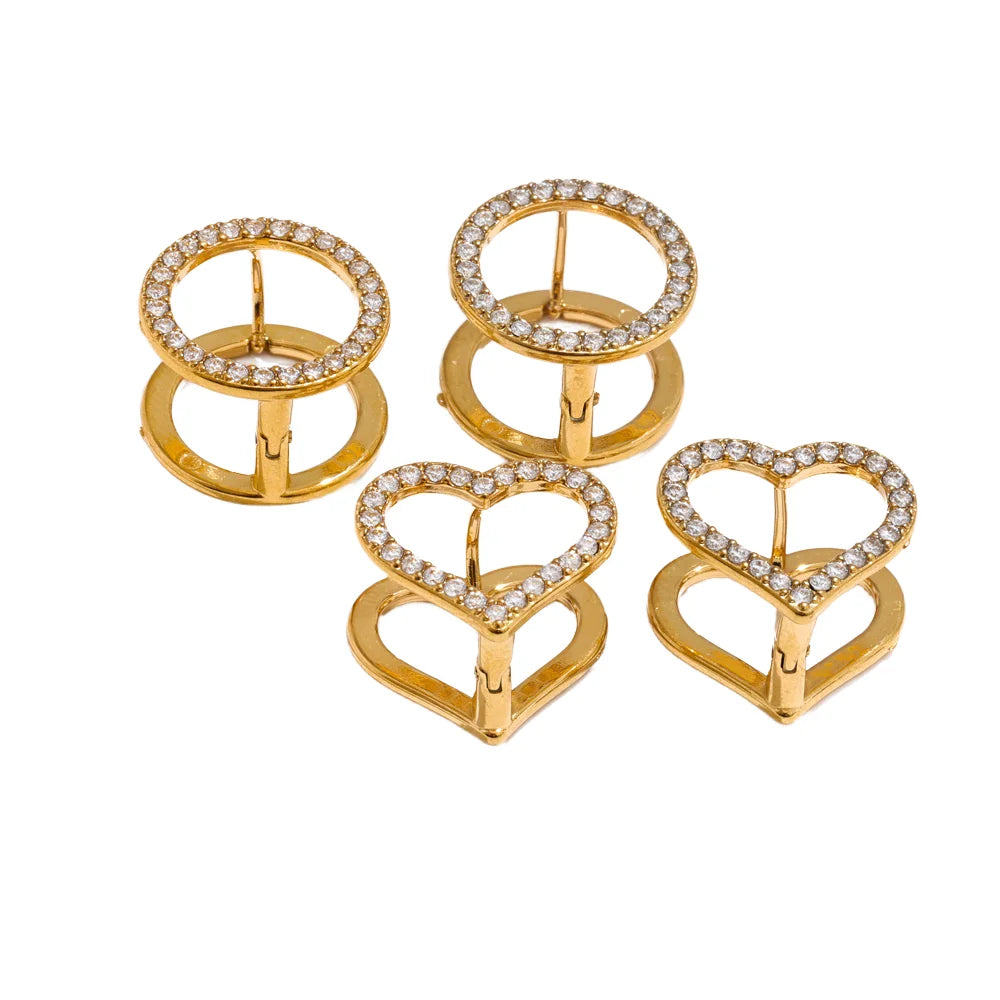Durable Luxury Minimalist 2025 Non-Tarnishing Jewelry Stainless Steel 18K Gold Zirconia Star Studs Earrings for Daily Wear