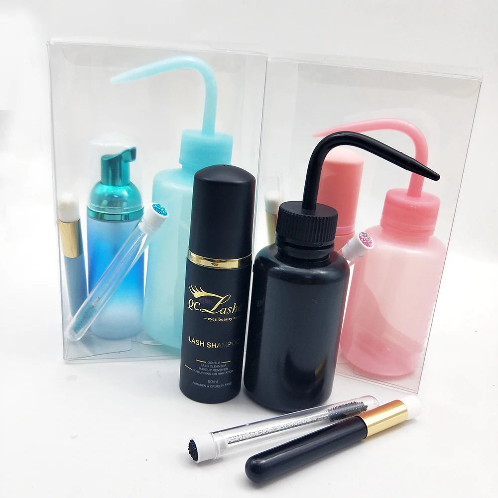 Wholesale 30ml 60ml 100ml 150ml Lash Shampoo Kit Vegan Eyelash Cleaning Foam Private Label Eyelash Foam Cleanser Set
