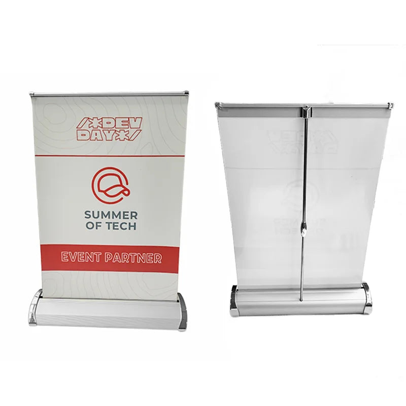 Small Desktop Mini Table Roll-up Banner Stand Aluminum A3/A4 Size for Promotion
