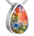 Stainless Steel Murano Water Drop Cremation Necklace Urn Memorial Ashes Keepsake Tear Drop Stone Pendant Holder Jewelry Ash Urn