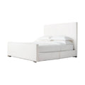 American Classic Design Solid Wood Frame White Fabric Bed
