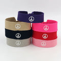 Polyester Fabric Webbing Embroidery PEACE Logo Woven Tassel Friendship Bracelet for Men Women