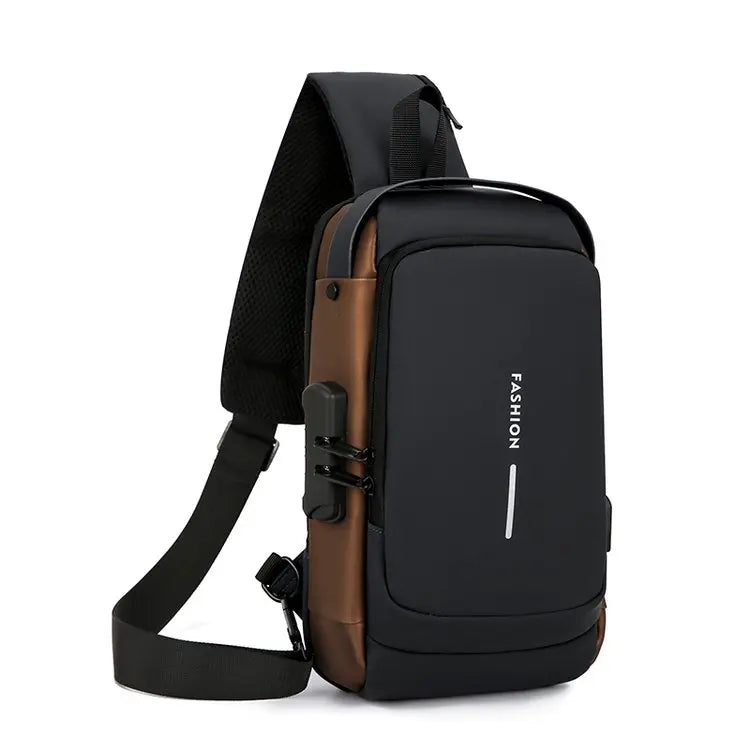 New Fashion Customized Men's Sling Bag Korean Shoulder Crossbody Waterproof All Chest Bag with Multiple Functions Usb