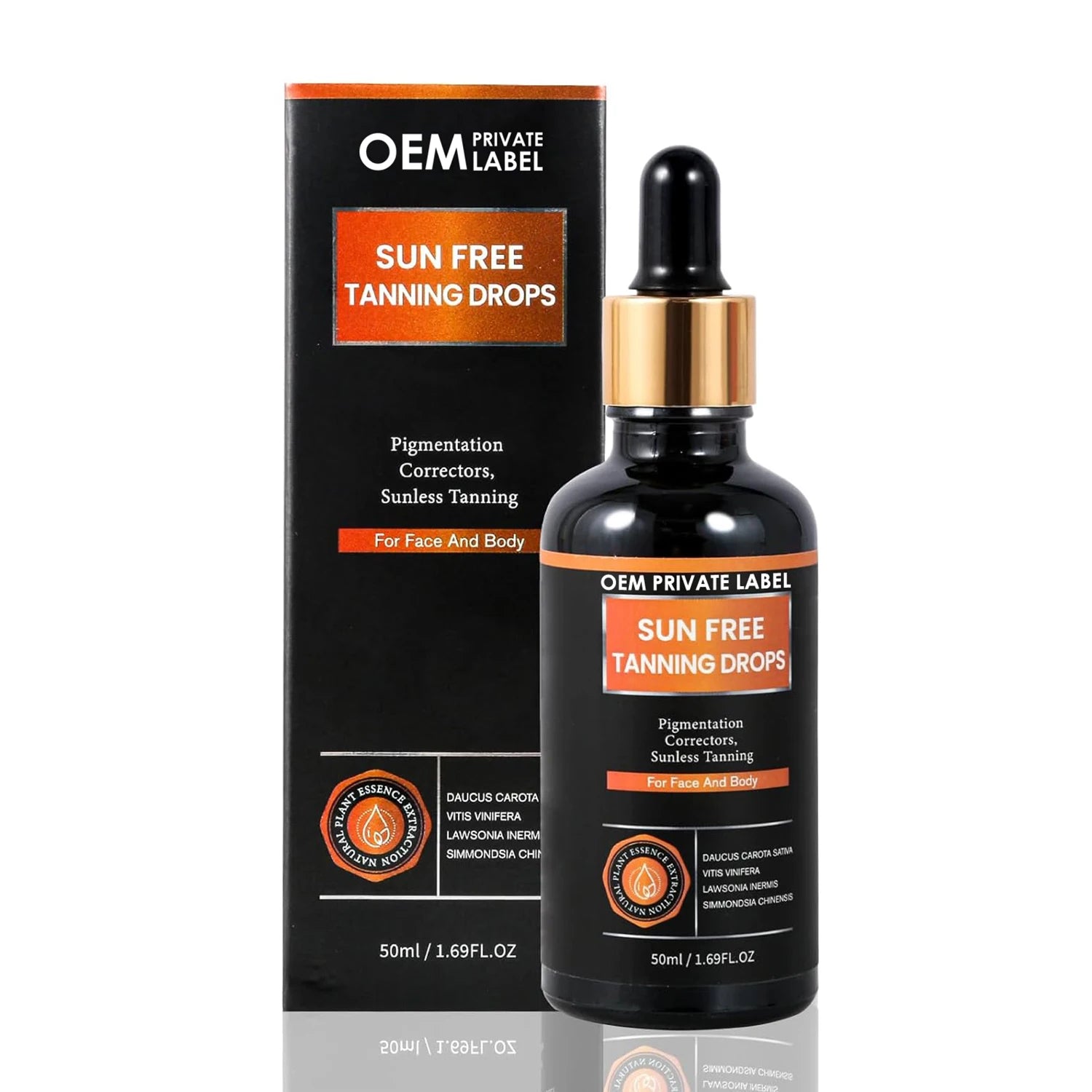 OEM Self Tanning Drops Bronzing Face Drops Sunless Self-Tanner Moisturizing Bronzing Drops for Face & Body