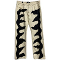 Men's Sweatpants Manufacturer Custom Heavyweight Distress Patch Pants High Street Casual Straight Leg Jeans
