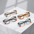 New Arrivals Wholesale Anti-blue Light Eyeglasses 2024 Fashion Thick Colorful Transparent Acetate Frame Custom Glasses