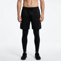 A23 Men's Lightweight Breathable Double Layer Sport Trousers Elastic Waist High Waist Pockets for Running Basketball Training