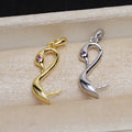 Handmade S925 Silver Baroque Pendant Little Swan Head Double-Sided Pearl Empty Holder DIY Jewelry Findings & Components 4393