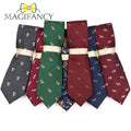 Lion Horse Koala Dog Dragonfly Cute Animal Cartoon 8cm Polyester Necktie Red Navy Suit Tie Tuxedo Cravat Gift Men Accessory Top