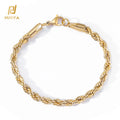 NUOYA 3mm Simple Stainless Steel Rope Chain Bracelet 18K Gold Plated Trendy Twist Design Jewelry Gift for Women