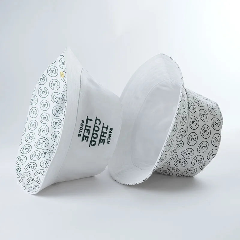 Washed Cotton Material Bucket Hats Custom  Embroidery Logo All Over Printing for Adult Kids