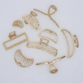 4.5 Inch Vintage Big Geometric Xl Hair Clips Accessories Clamp Designer 11cm Black Gold Jumbo Cross Chain Large Metal Hair Claws