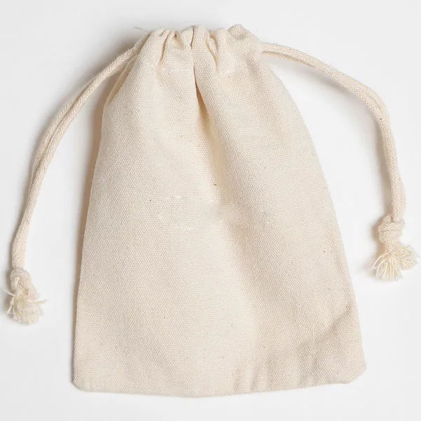 3x3.7Inch Double Drawstring Cotton Cloth Bag for Small Jewelry Bracelet Beads Spice Gift Bags
