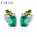 CZCITY Designer Stud Earrings for Women Jewelry Earrings High Quality ManMade Gemstone Earring