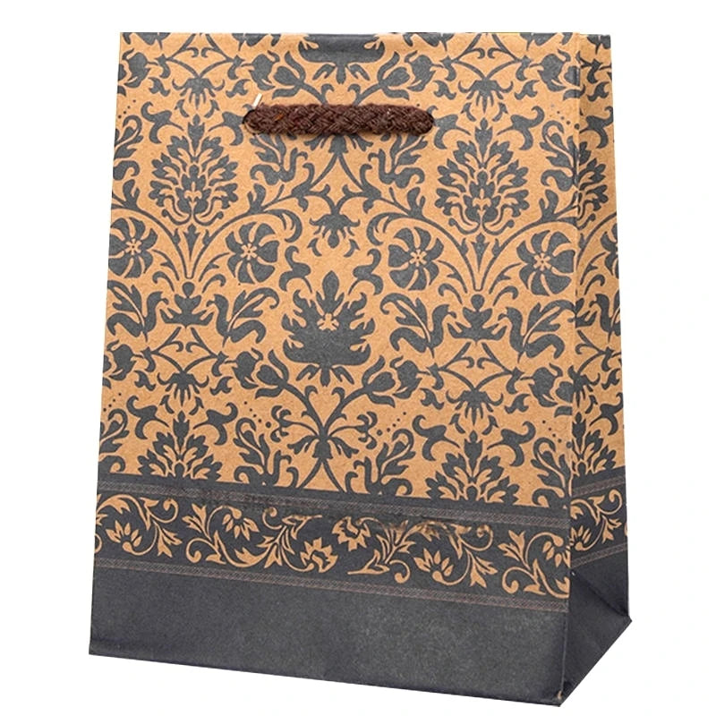 2023 Hot Sale Customized Shape and Logo Recycled Material Gift Sacks with Glossy Lamination and Embossing Boutique Paper Bags