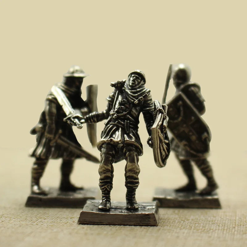 Medieval Roman Legion Soldier Miniature Pure Copper OM02 Metal Figurine Ancient Warrior Model Collectible Desktop Statue