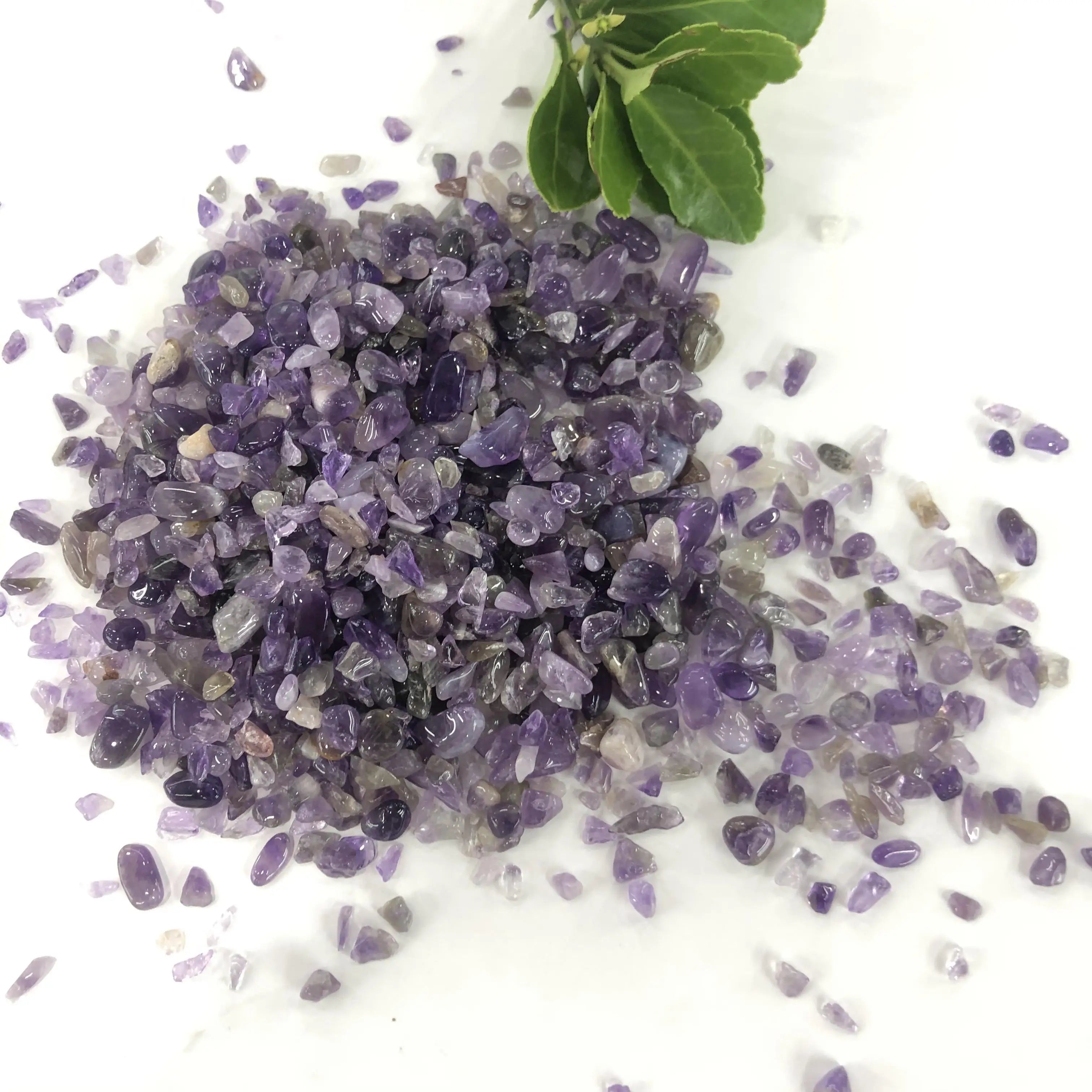 Wholesale Cheap Natural Crystal Amethyst Chips Fengshui Healing Crystal Quartz Gravels Folk Crafts for Decoration