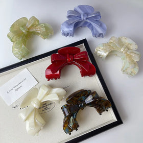 French High-end Bow Acetate Grab Clip Elegant Arch Hair Shark Clip Women's Hair Accessories Hair Clip