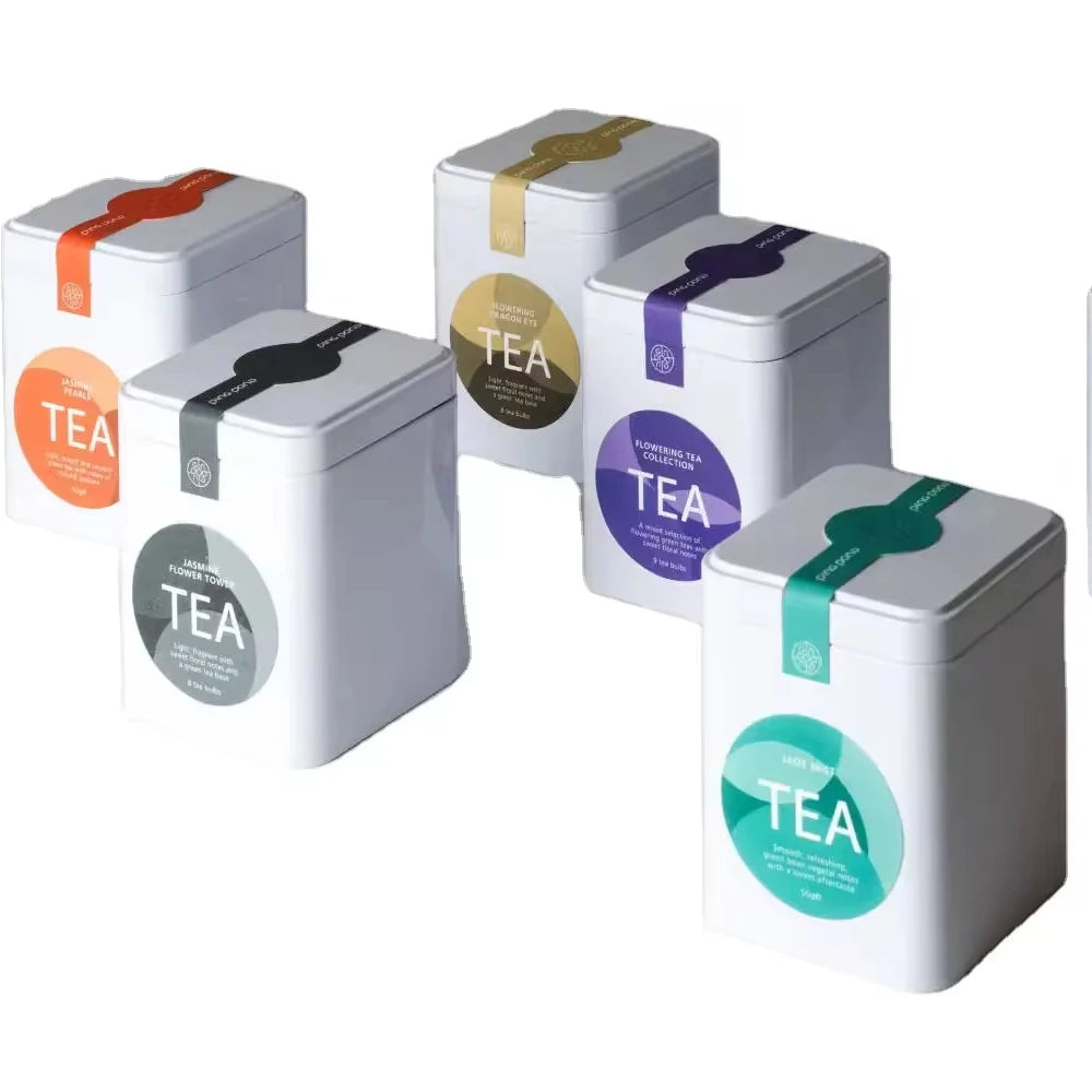 Guangdong Custom Food Grade Eco Friendly Coffee Packaging Tin Container Large Stackable Rectangular Tea Tin Box