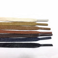 Men's Multi-Color Cotton Waxed Flat Shoe Laces 6mm Width Transparent Plastic Tips Printed Design Pair Included Maoyuan Brand for