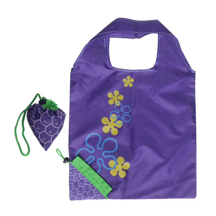 Wholesale Custom Printed Eco-Friendly Polyester Fruits Shaped Tote Bags Reusable Portable Foldable Shopping Bags for Promotions