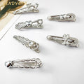 Fashion New Rhinestone Snowflake Women Duckbill Clip Heart-shaped Metal Spring Clip Hair for Girl
