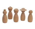 Unfinished Wooden Peg Dolls for Hand Painting