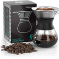 BPA-Free 400/600/800ml Double-Layer Stainless Steel Filter Reusable Carafe Brewer Glass Dripper Pour Modern Coffee Tea Sets