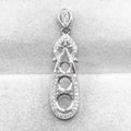 Sterling Silver 4mm+5mm+6mm Semi Mount Pendant Empty Frame Blank Support Setting S925 Base Without Center Stone for DIY Inlay